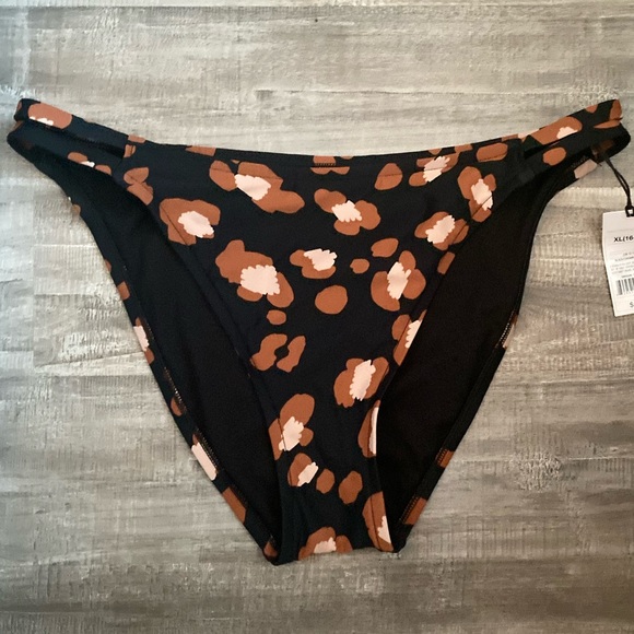 2/$12 Shade & Shore Cheeky Bikini Bottom Animal Print Size XLarge, Medium NEW - Picture 3 of 7